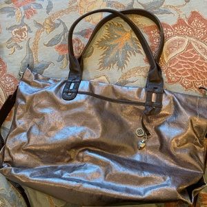 Stella and Dot pewter shoulder/crossbody bag.